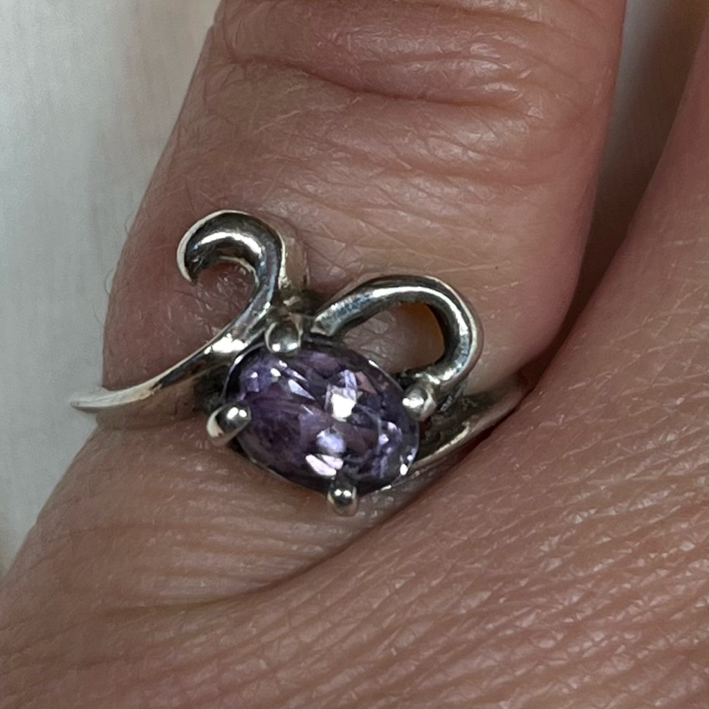 Custom Made Sterling Silver And Amethyst Ring